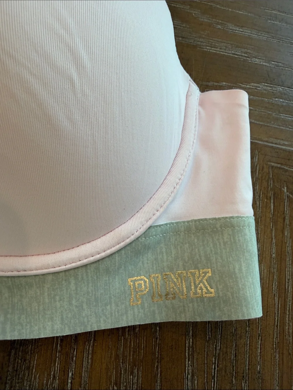 PINK Victoria's Secret Pale Pink Push-Up Bralette with Heathered Band